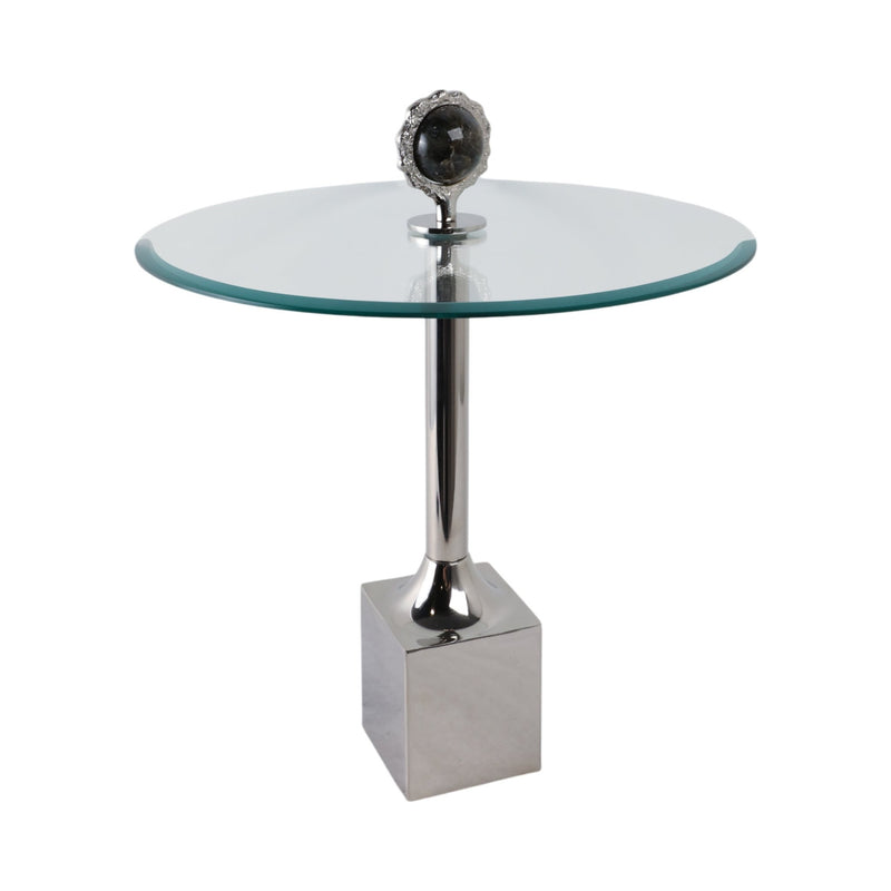 23" Macklin Labradorite Stone Glass And Metal Acc - Al Rugaib Furniture