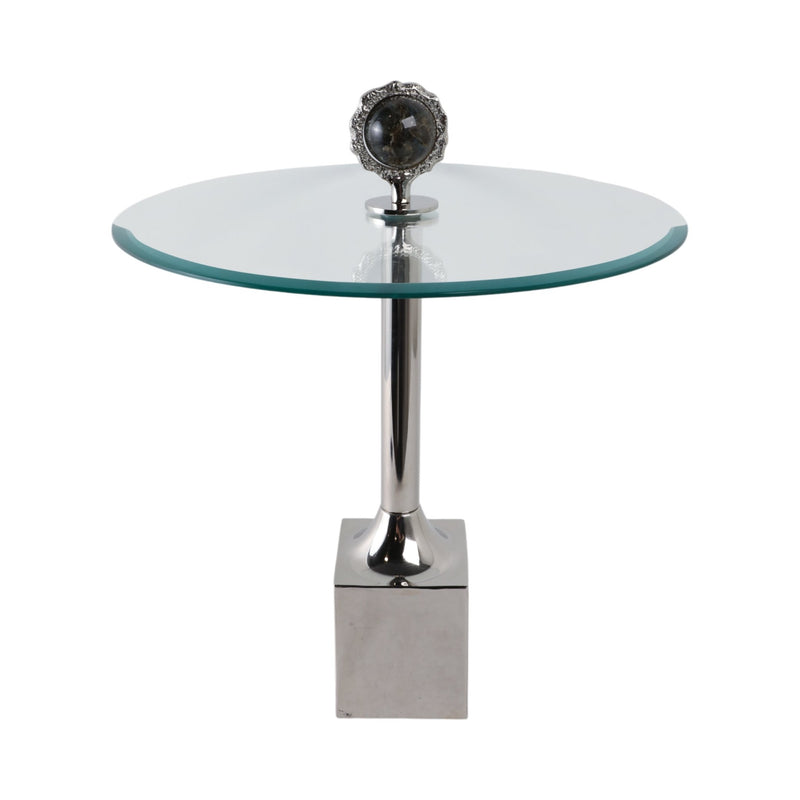 23" Macklin Labradorite Stone Glass And Metal Acc - Al Rugaib Furniture