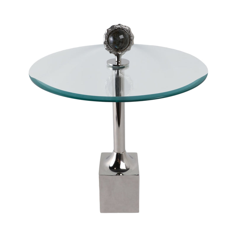 23" Macklin Labradorite Stone Glass And Metal Acc - Al Rugaib Furniture