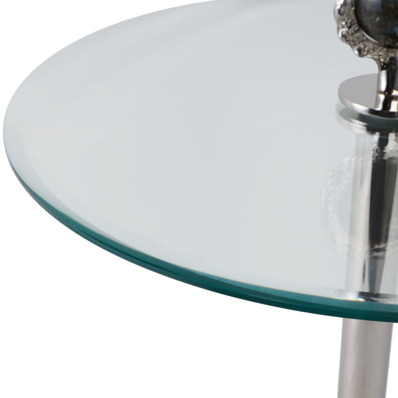 23" Macklin Labradorite Stone Glass And Metal Acc - Al Rugaib Furniture