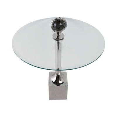 23" Macklin Labradorite Stone Glass And Metal Acc - Al Rugaib Furniture