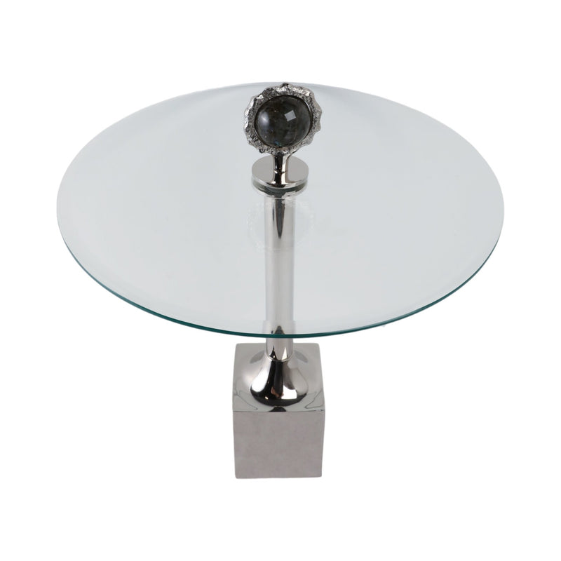 23" Macklin Labradorite Stone Glass And Metal Acc - Al Rugaib Furniture