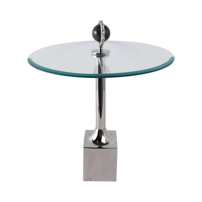 23" Macklin Labradorite Stone Glass And Metal Acc - Al Rugaib Furniture