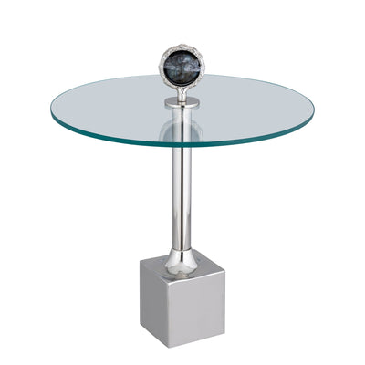 23" Macklin Labradorite Stone Glass And Metal Acc - Al Rugaib Furniture