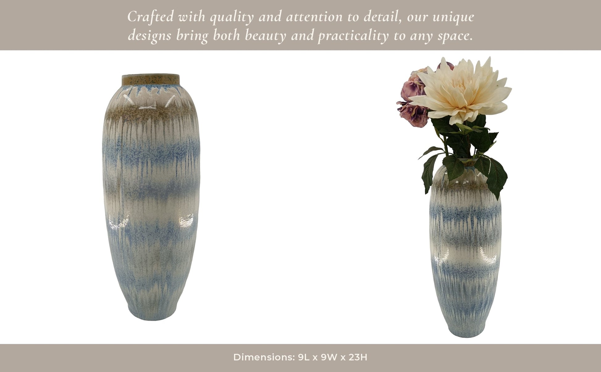 23" Medford Ceramic Vase Vases and Jars| Sagebrook Home