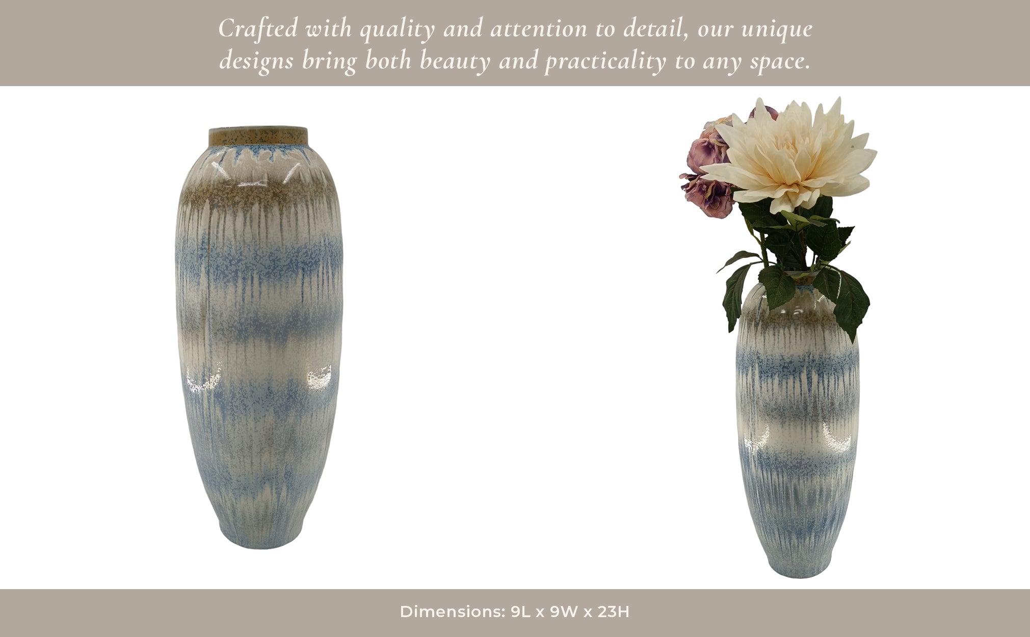 23" Medford Ceramic Vase Vases and Jars| Sagebrook Home