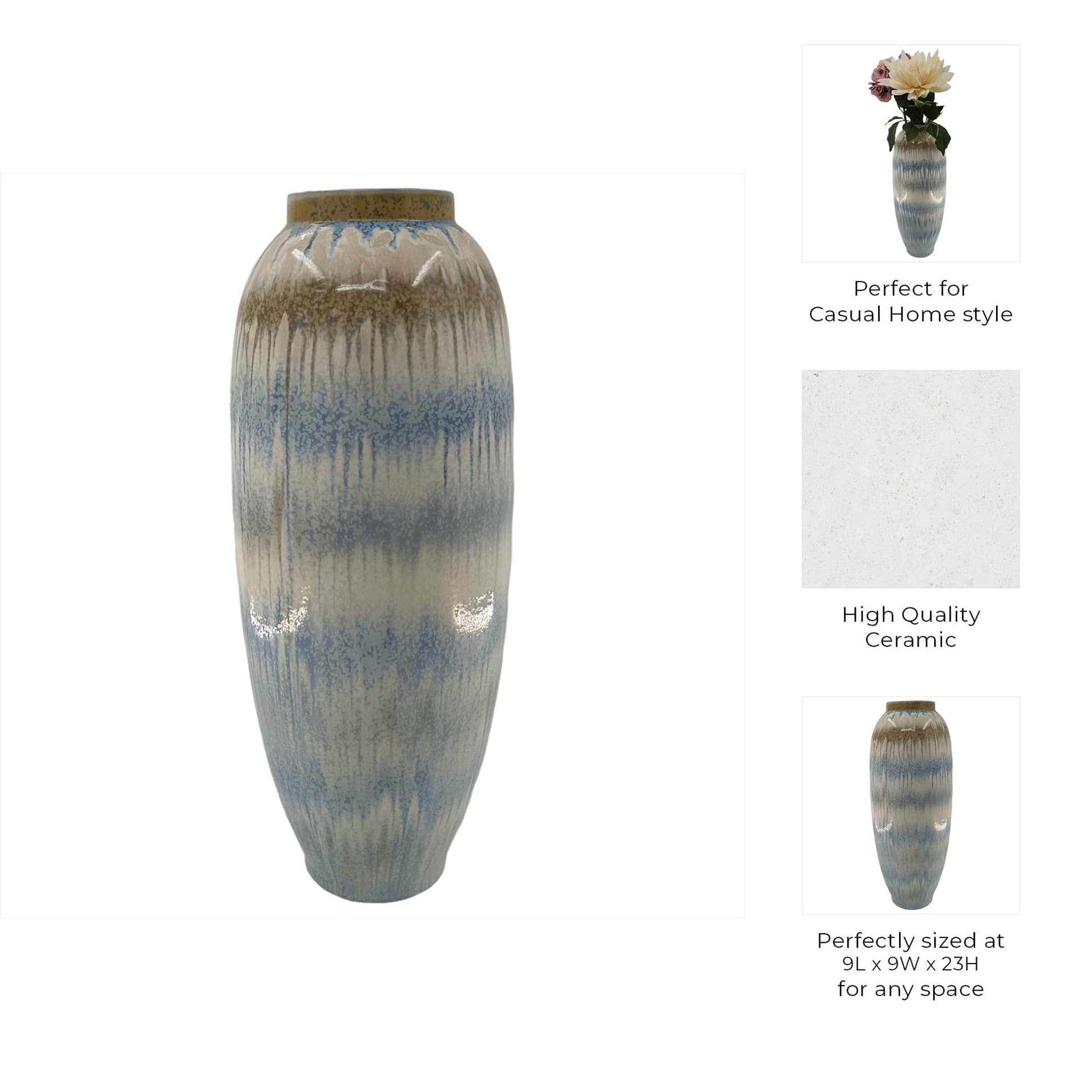 23" Medford Ceramic Vase Vases and Jars| Sagebrook Home