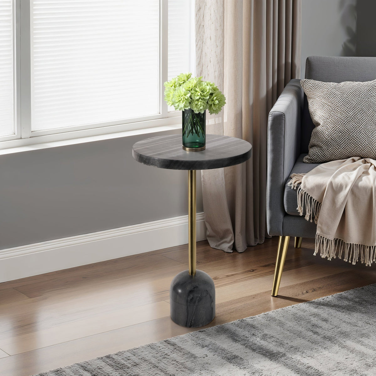 23" OXFORD SHORT MARBLE TABLE KD Accent & End Tables| Sagebrook Home