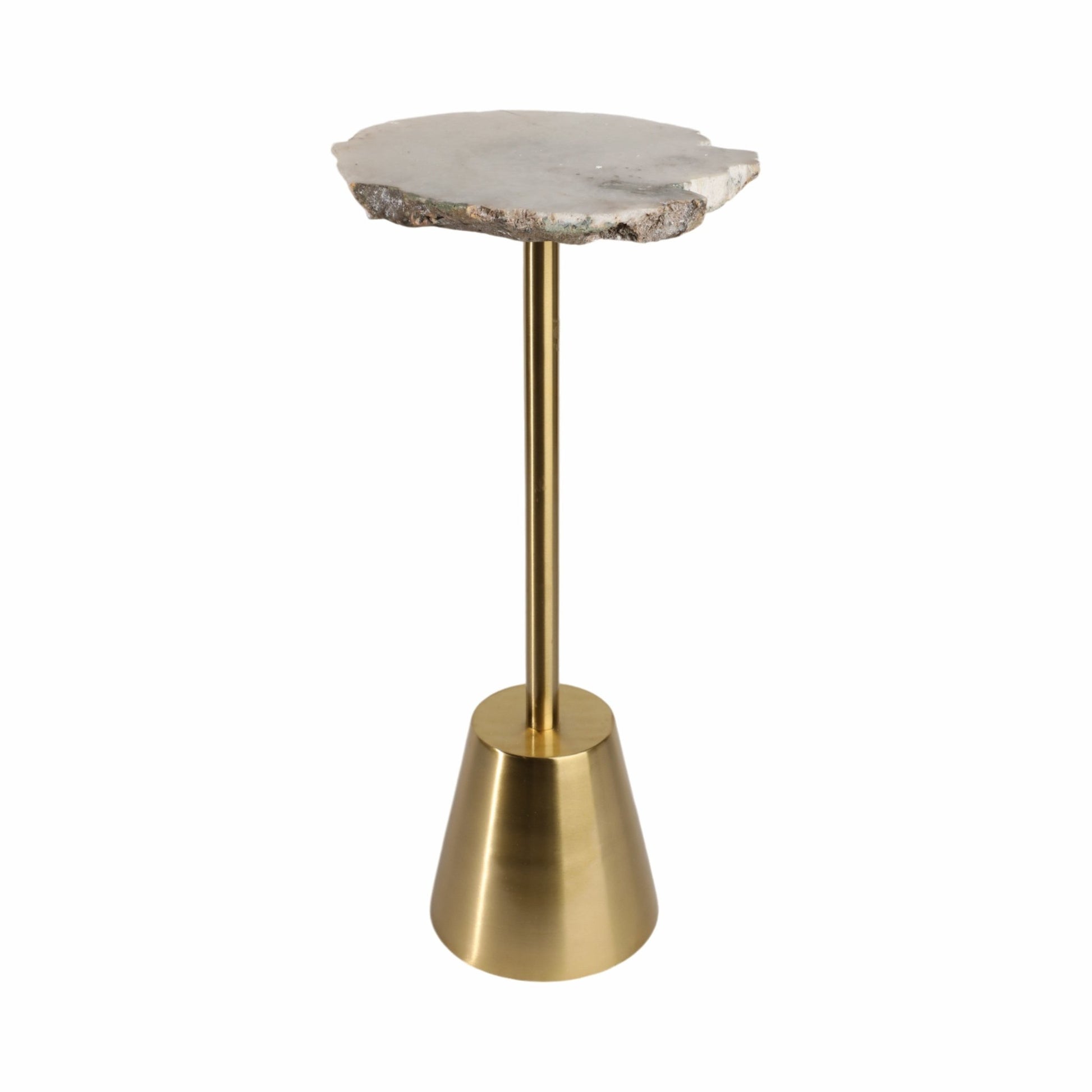 23" REYKUR SHORT RAW AGATE TABLE, WHITE/GOLD Accent & End Tables| Sagebrook Home