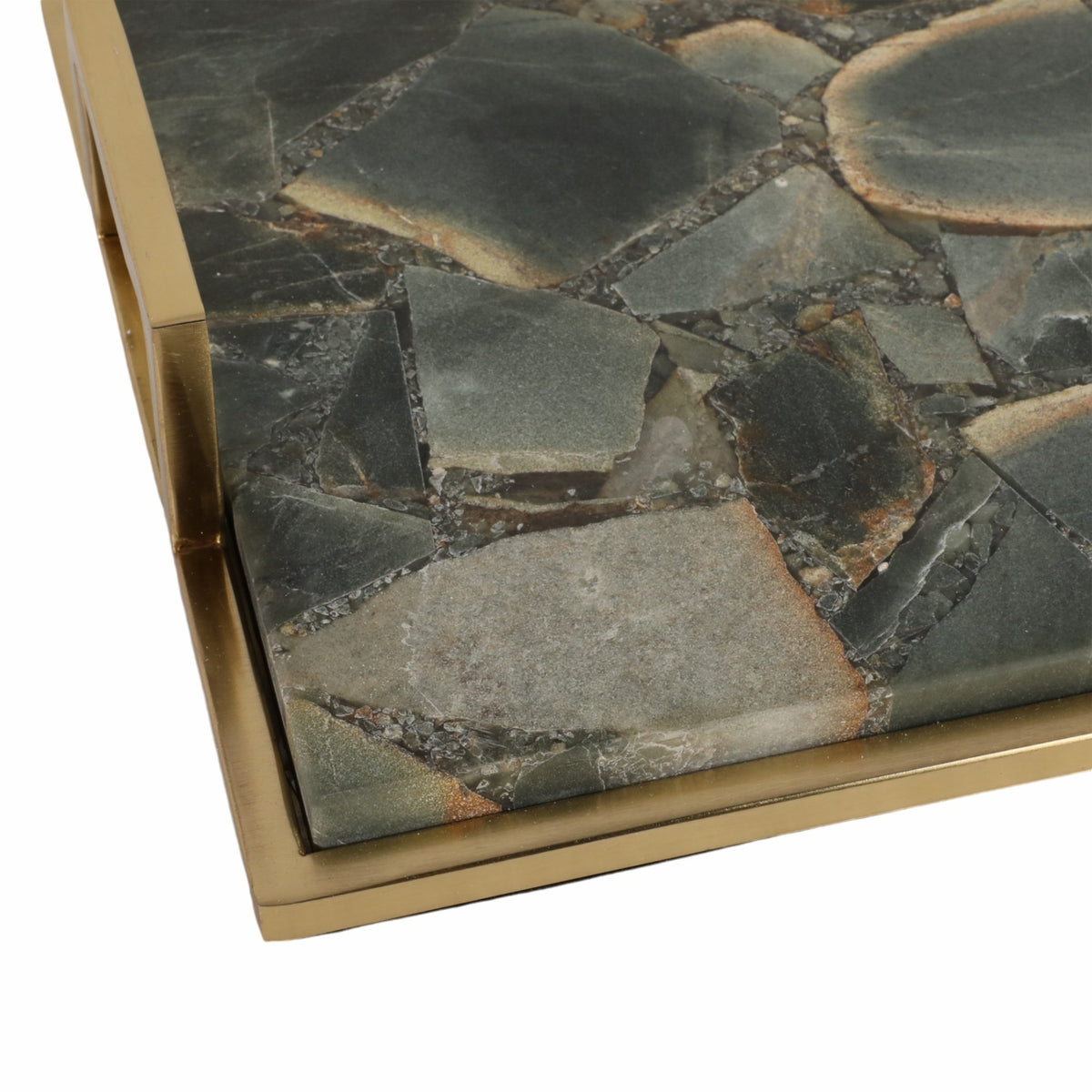 23" TIMOR GREEN LARGE AGATE TRAY Tray| Sagebrook Home