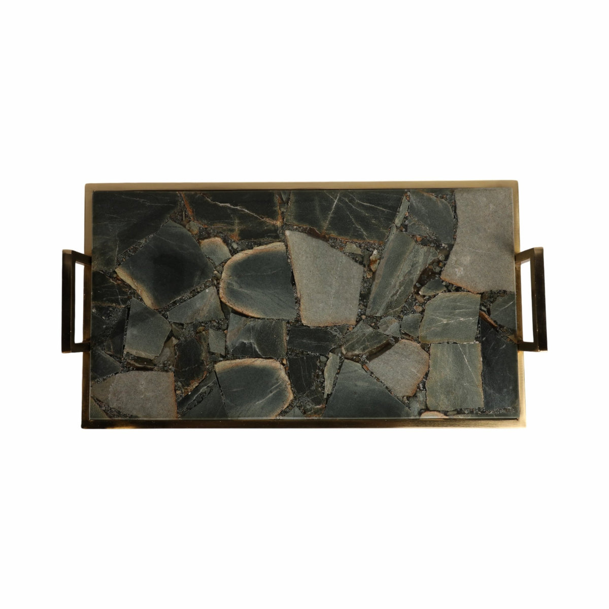 23" TIMOR GREEN LARGE AGATE TRAY Tray| Sagebrook Home