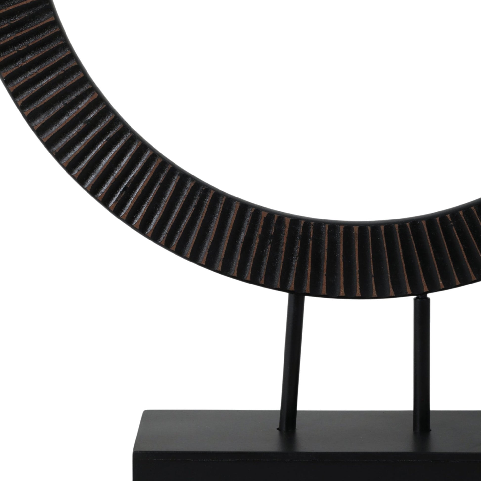 23" VOLTA SMALL BLACK WOOD RING STATUARY Vases and Jars| Sagebrook Home