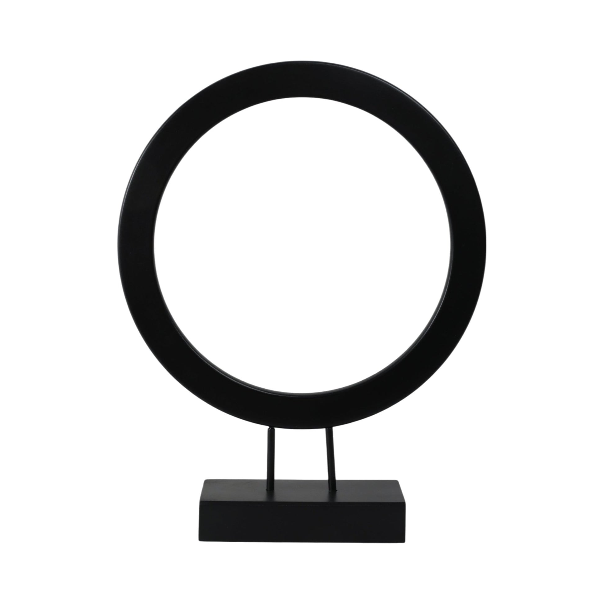 23" VOLTA SMALL BLACK WOOD RING STATUARY Vases and Jars| Sagebrook Home