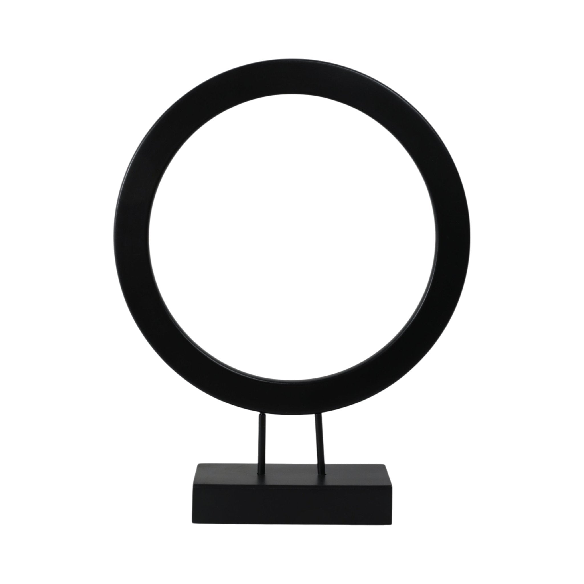 23" VOLTA SMALL BLACK WOOD RING STATUARY Vases and Jars| Sagebrook Home