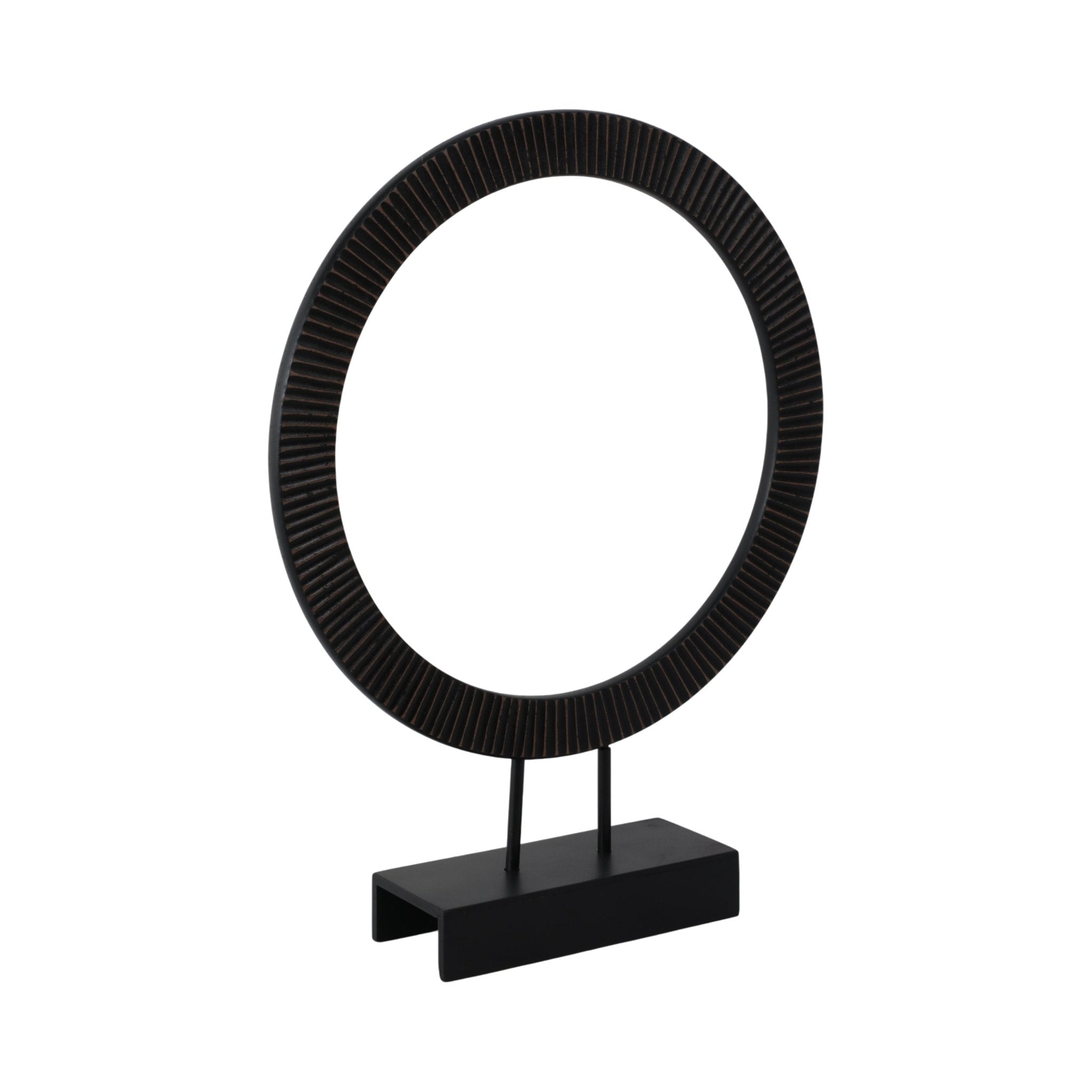 23" VOLTA SMALL BLACK WOOD RING STATUARY Vases and Jars| Sagebrook Home