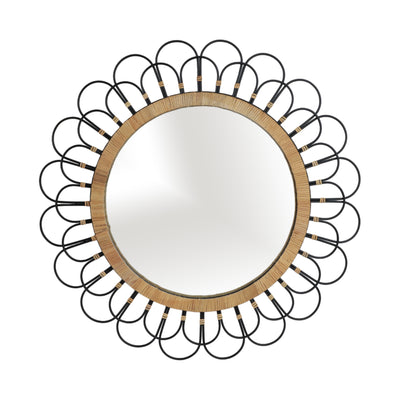 36 DAISY WALL MIRROR, BLACK