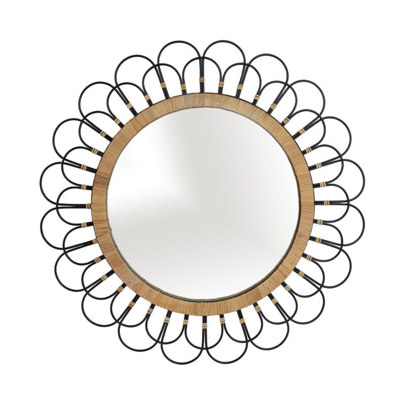 36 DAISY WALL MIRROR, BLACK