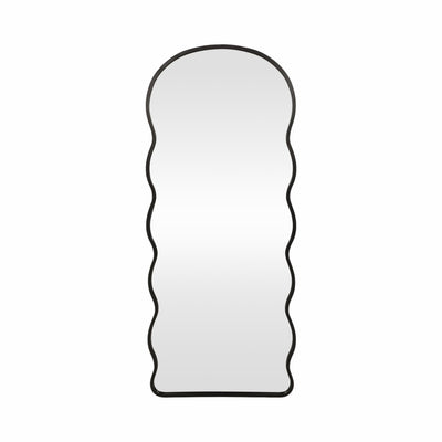 23x55" Curvy Edged Leaner Mirror, Black - Al Rugaib Furniture