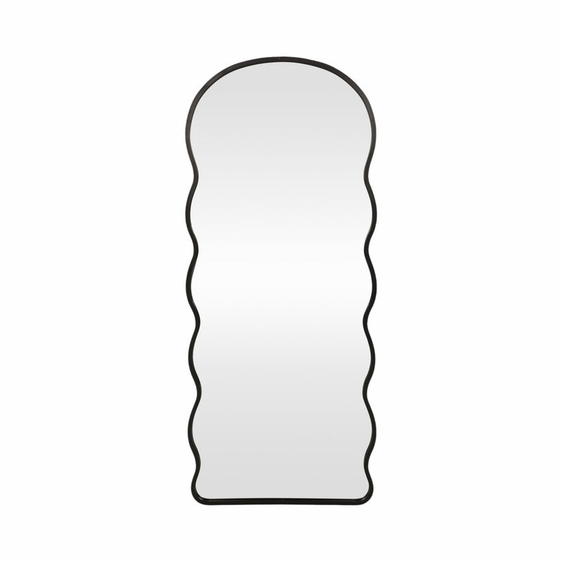 23x55" Curvy Edged Leaner Mirror, Black - Al Rugaib Furniture