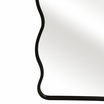 23x55" Curvy Edged Leaner Mirror, Black - Al Rugaib Furniture