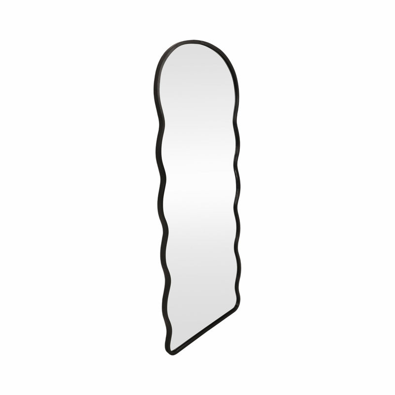 23x55" Curvy Edged Leaner Mirror, Black - Al Rugaib Furniture