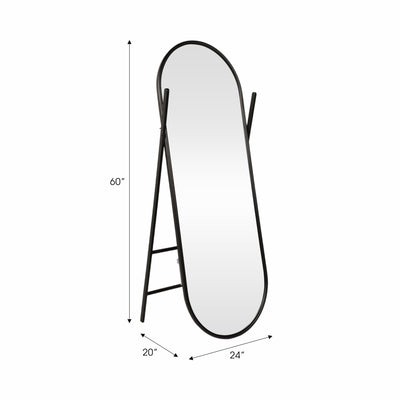 23x60 Rounded Standing Mirror, Black - Al Rugaib Furniture