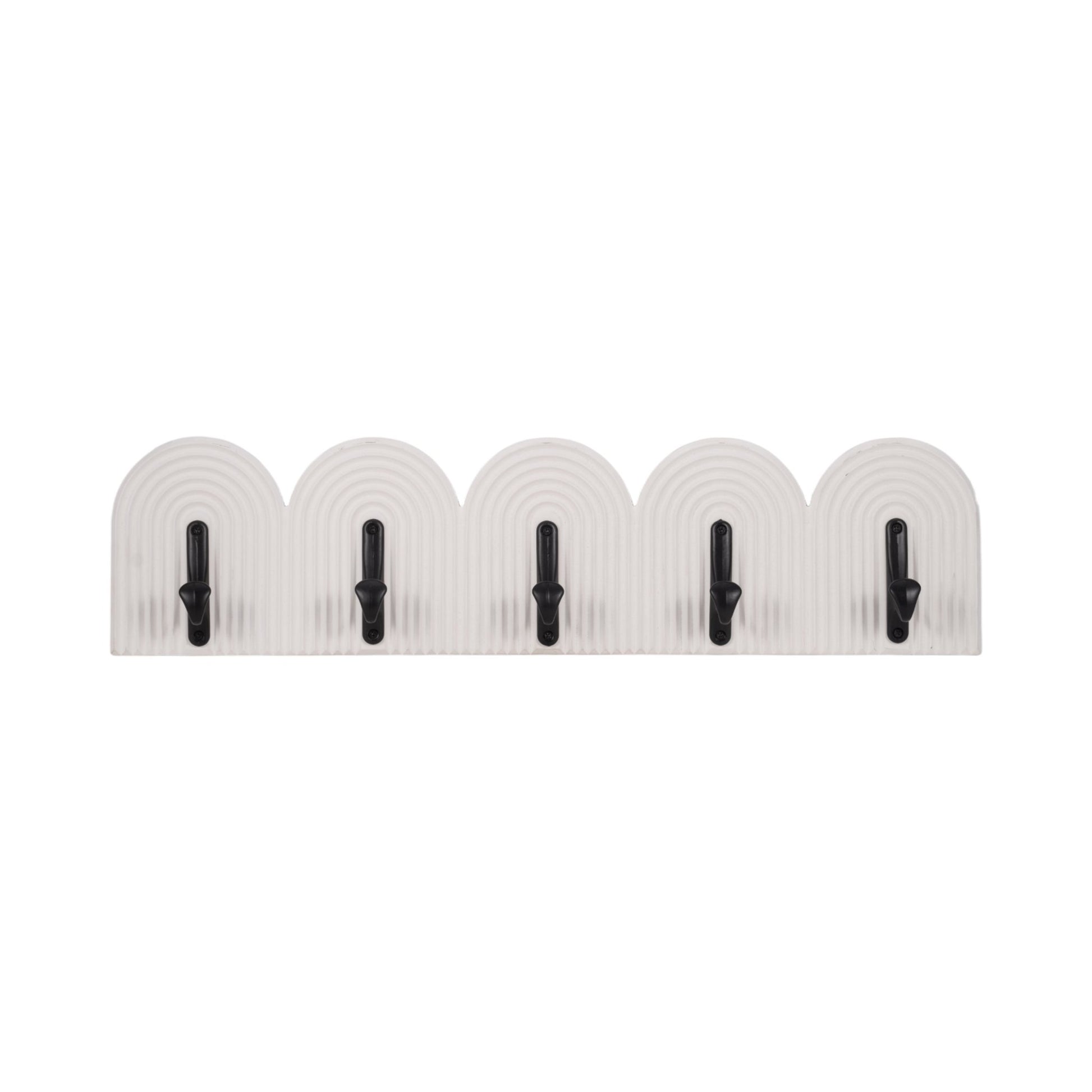 24" 5-arch Wall Hooks, White Wall Shelf| Sagebrook Home