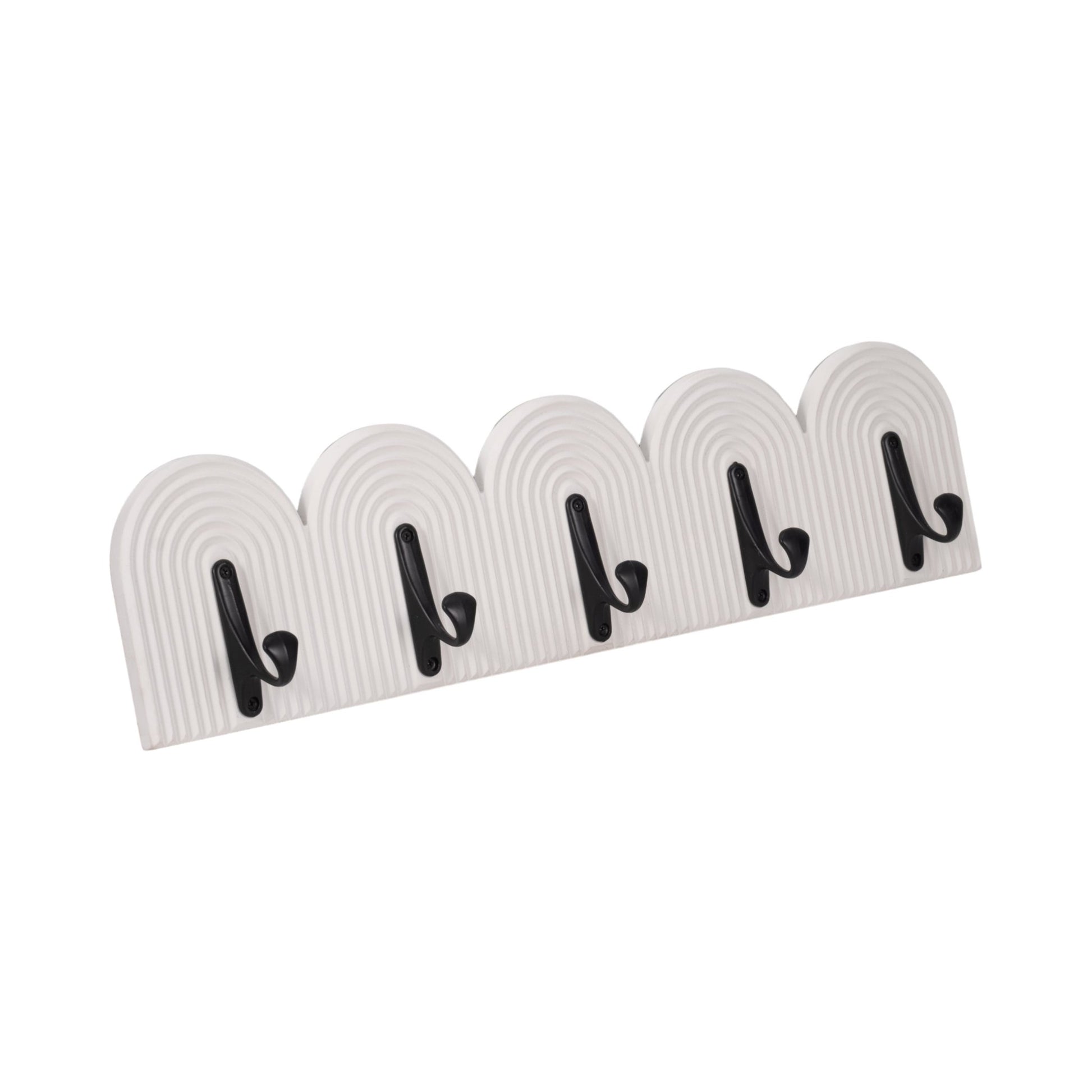 24" 5-arch Wall Hooks, White Wall Shelf| Sagebrook Home