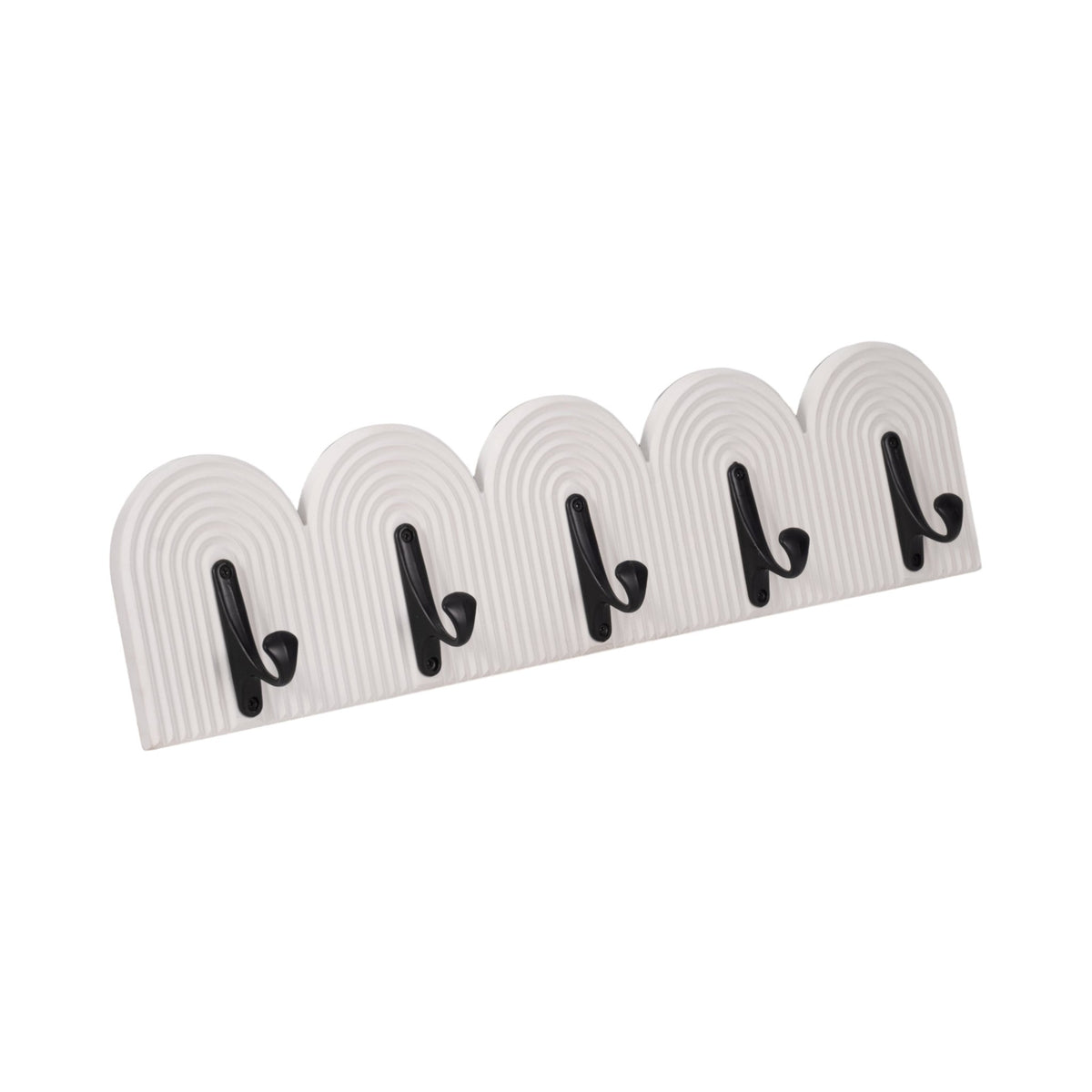 24" 5-arch Wall Hooks, White Wall Shelf| Sagebrook Home