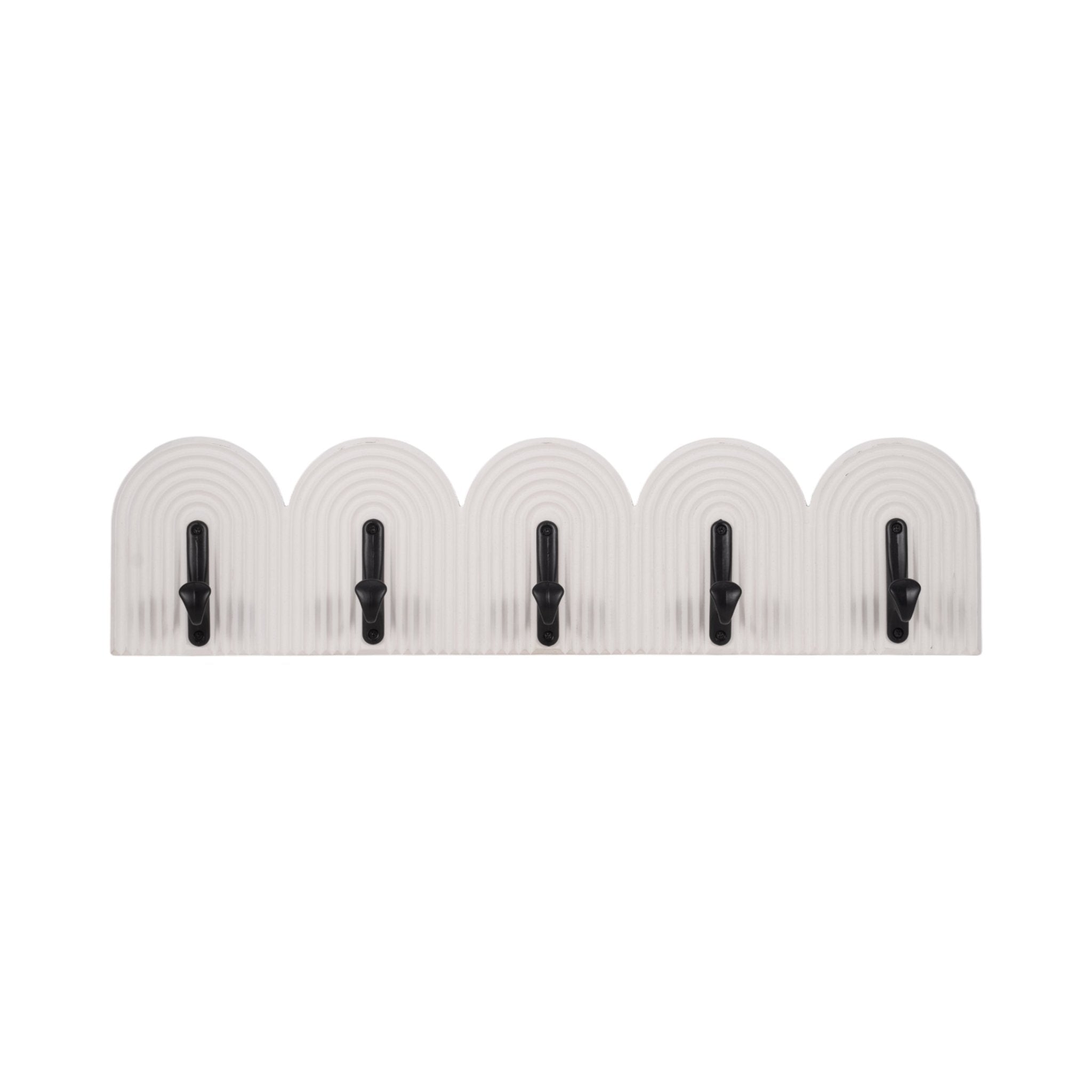24" 5-arch Wall Hooks, White Wall Shelf| Sagebrook Home