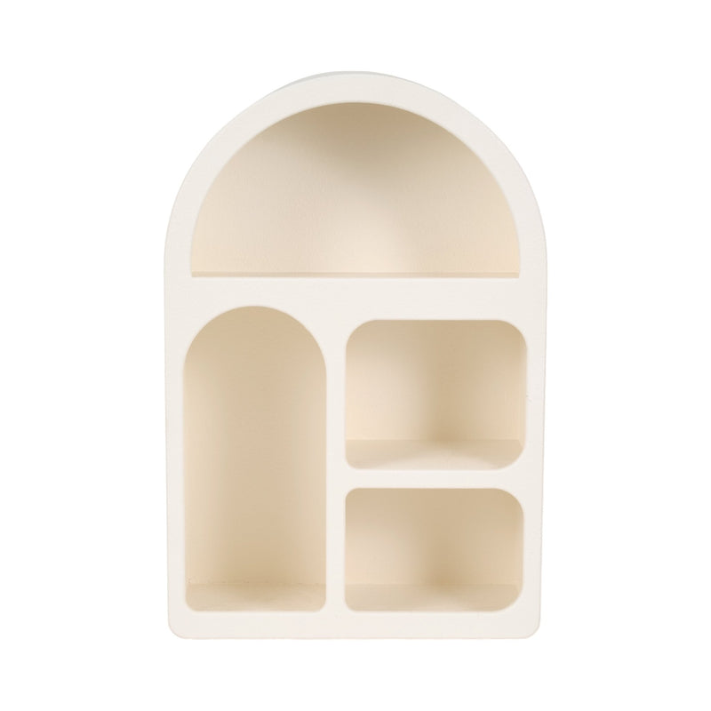 24" Arch Rough Finish Wall Shelf, White - Al Rugaib Furniture