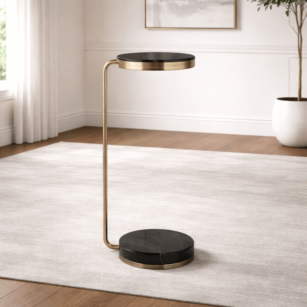 24' BLACK MARBLE C TABLE Accent & End Tables| Sagebrook Home