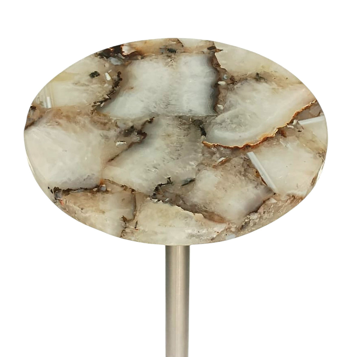 24" CANNES AGATE AND MARBLE ACCENT TABLE Silver Accent & End Tables| Sagebrook Home