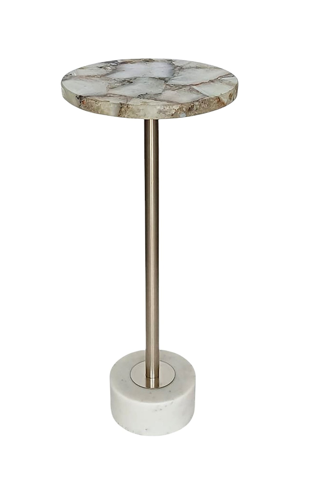 24" CANNES AGATE AND MARBLE ACCENT TABLE Silver Accent & End Tables| Sagebrook Home