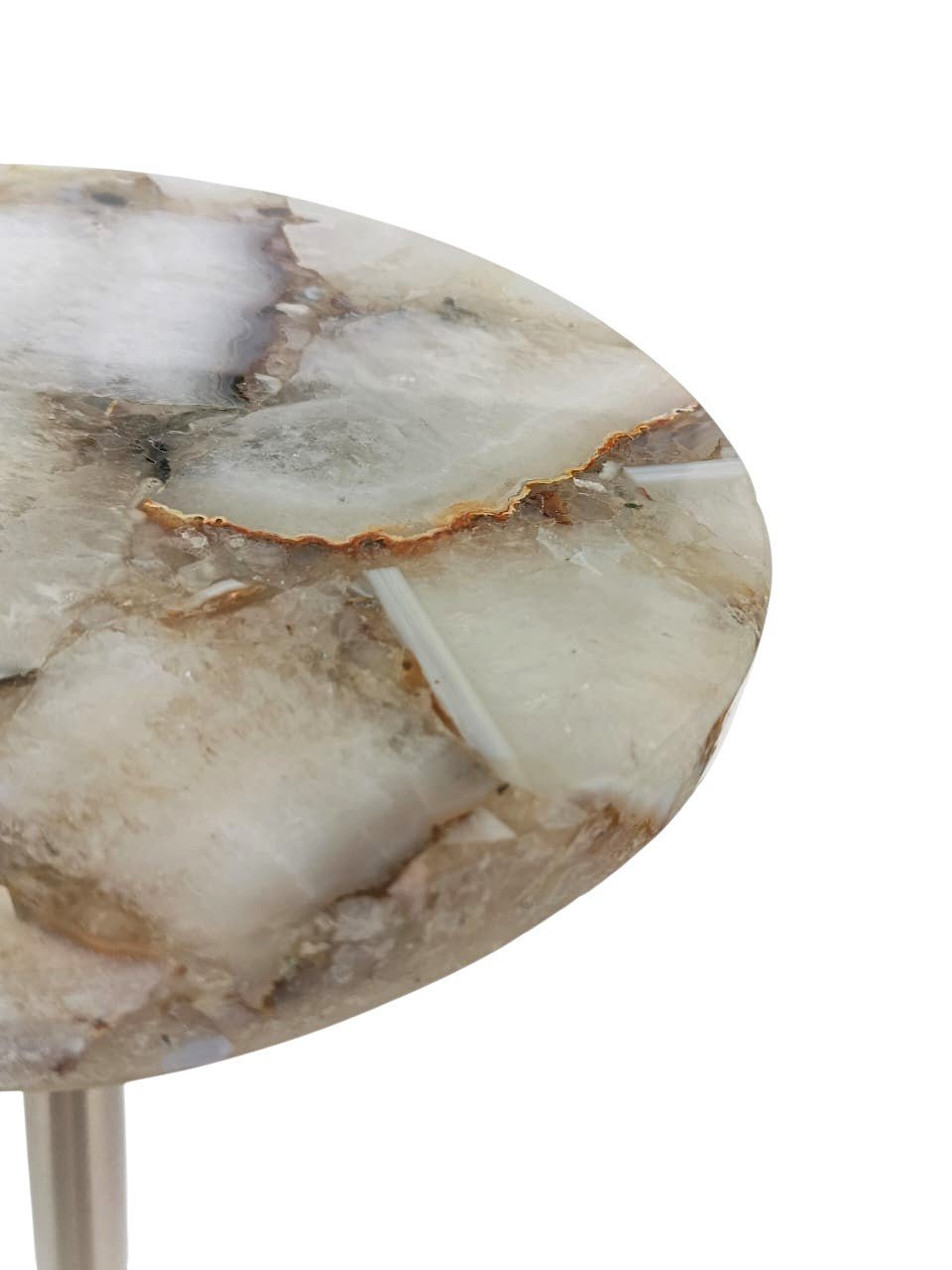 24" CANNES AGATE AND MARBLE ACCENT TABLE Silver Accent & End Tables| Sagebrook Home