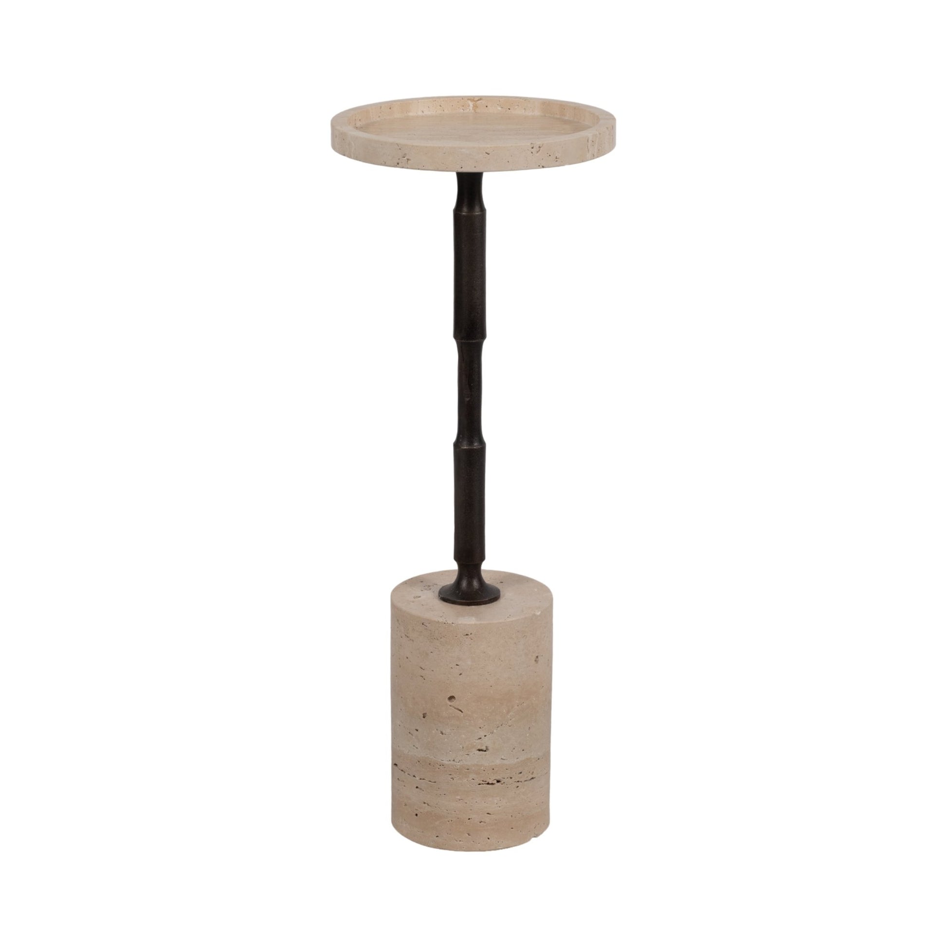 24" COMINO SHORT TRAVERTINE TABLE, KD Accent & End Tables| Sagebrook Home