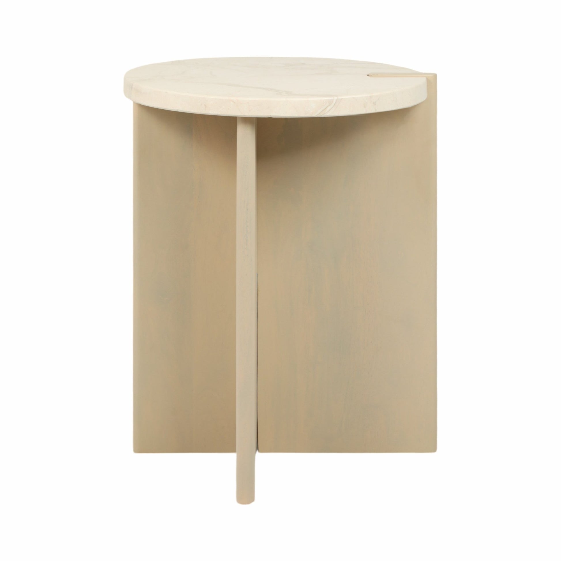 24" CONNLEY MEDIUM MARBLE AND WOOD ACCENT TABLE | Sagebrook Home