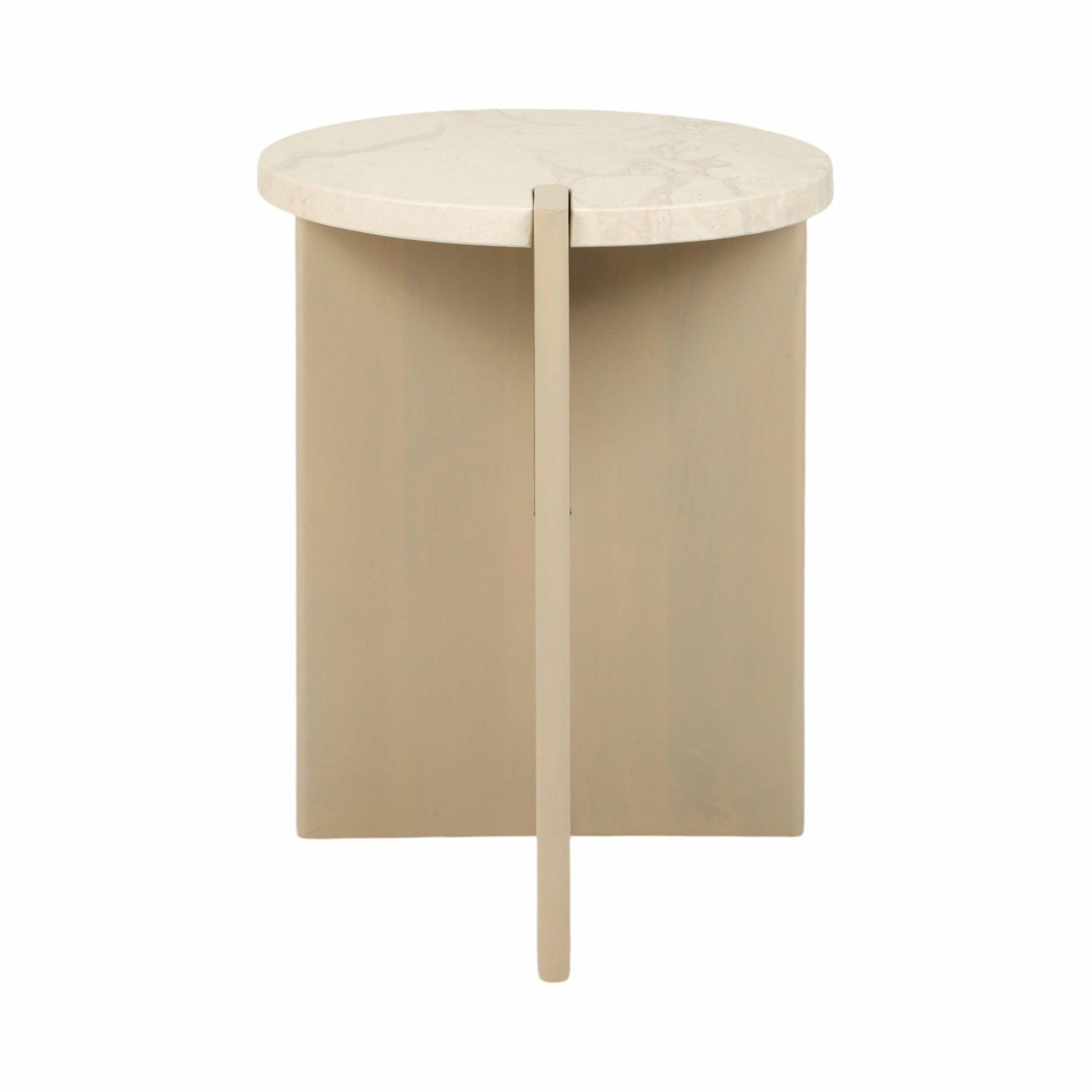 24" CONNLEY MEDIUM MARBLE AND WOOD ACCENT TABLE | Sagebrook Home