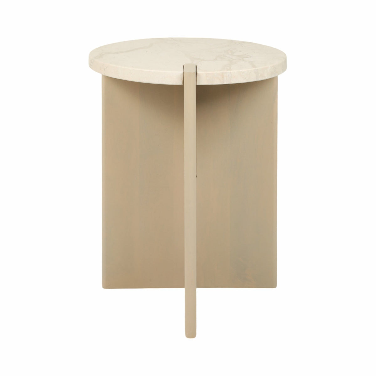 24" CONNLEY MEDIUM MARBLE AND WOOD ACCENT TABLE | Sagebrook Home
