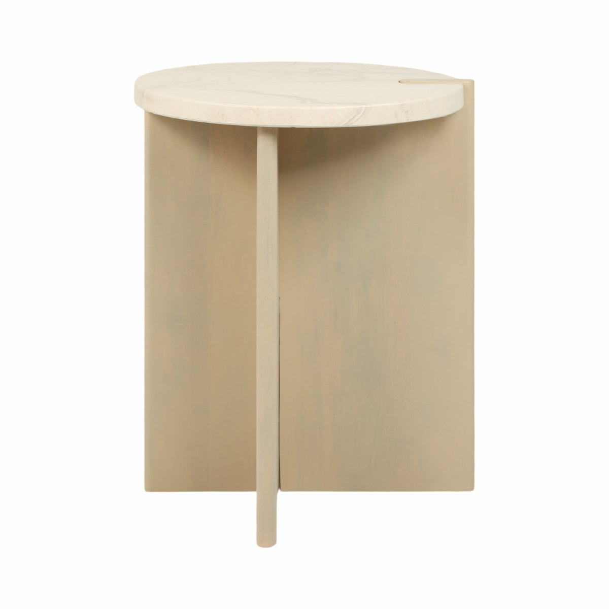 24" CONNLEY MEDIUM MARBLE AND WOOD ACCENT TABLE | Sagebrook Home