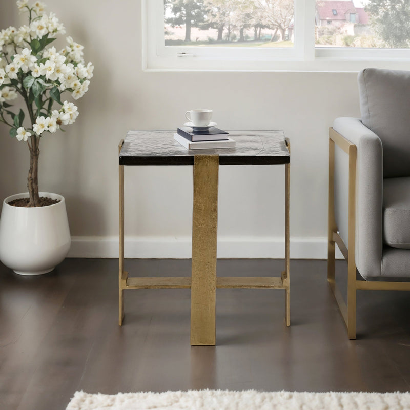 24" Kelpine Tall Gold Accent Table - Al Rugaib Furniture