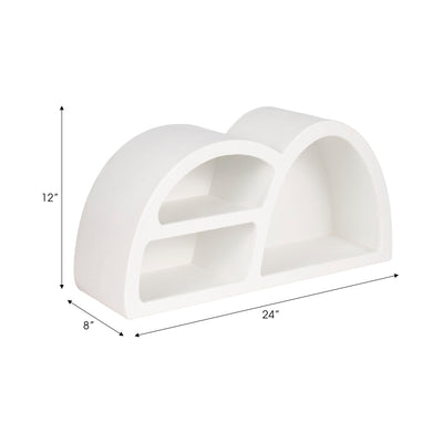 24" Long Curved 3 - shelf Wall Storage, White - Al Rugaib Furniture
