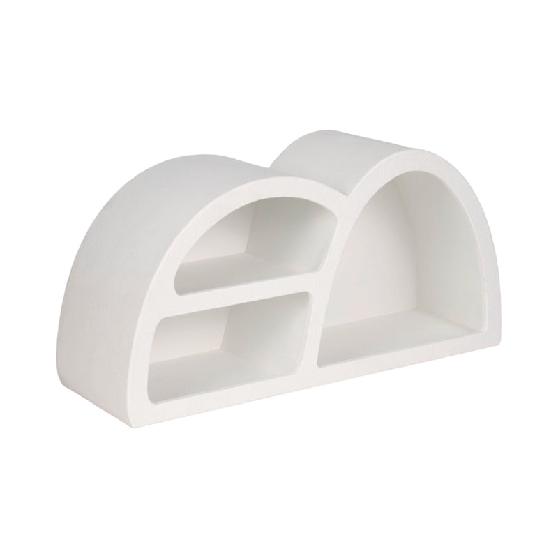 24" Long Curved 3 - shelf Wall Storage, White - Al Rugaib Furniture