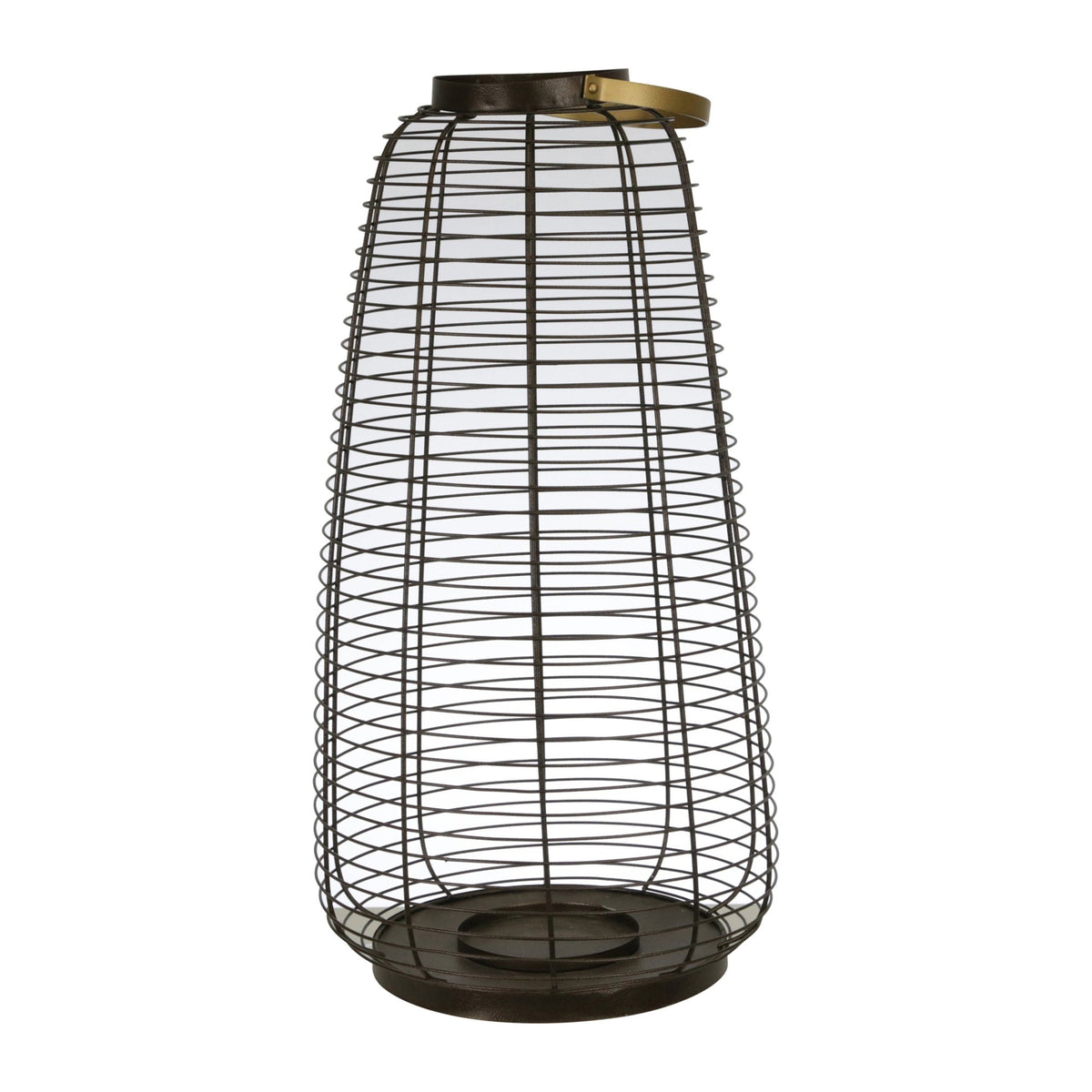 24" METAL WIRE CAGE HURRICANE,BLACK Candle Holders| Sagebrook Home