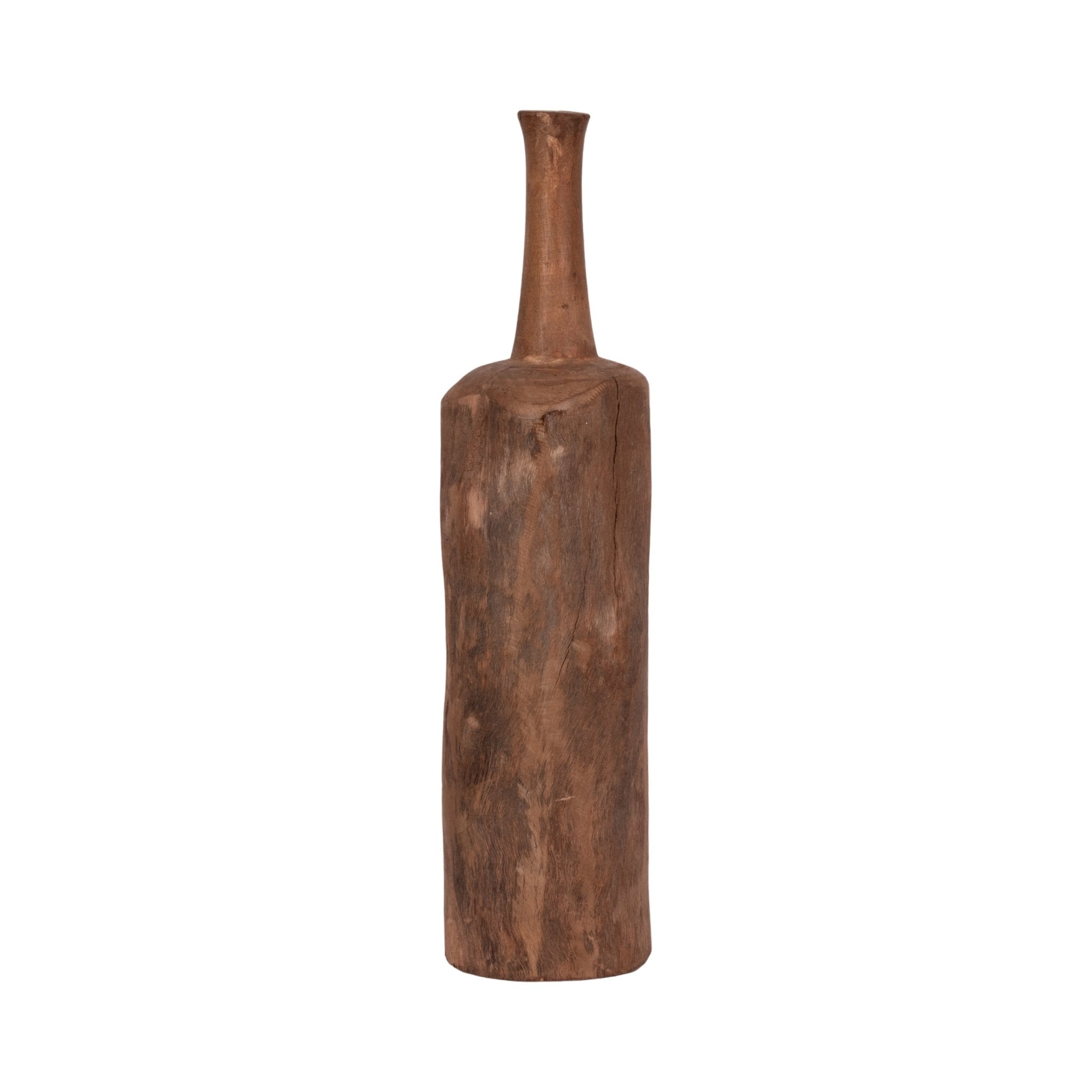 24" Reclaimed Wood Bottle Object, Brown Table Decors| Sagebrook Home