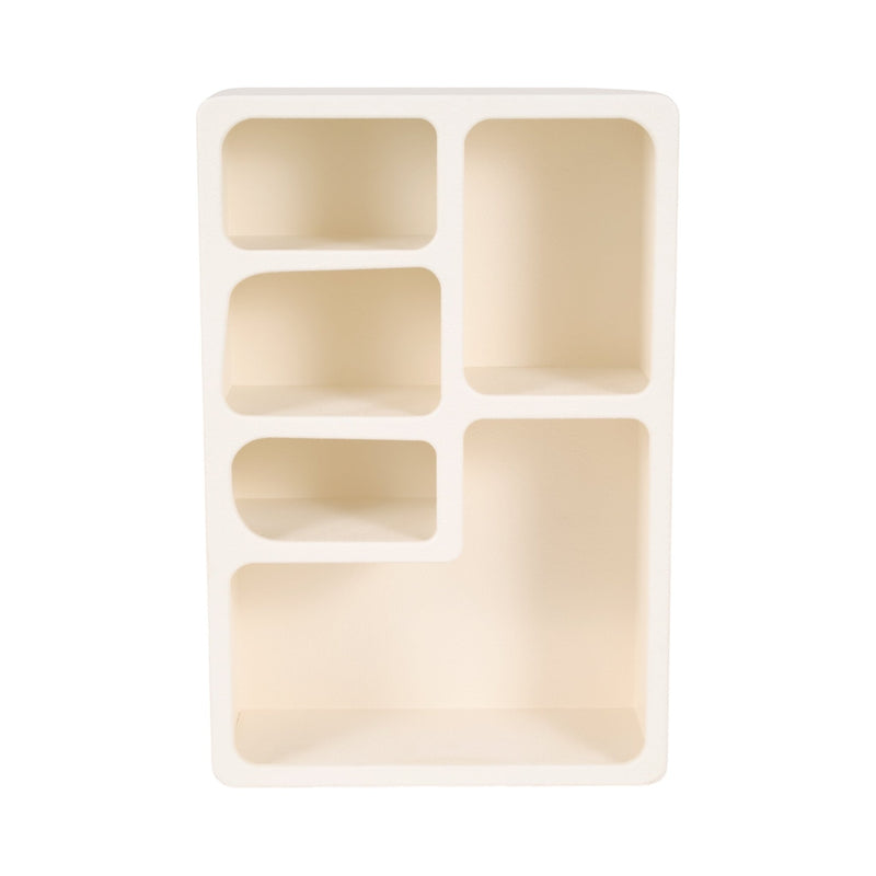 24" Rectangle Rough Finish Wall Shelf, White - Al Rugaib Furniture