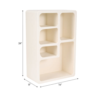 24" Rectangle Rough Finish Wall Shelf, White - Al Rugaib Furniture