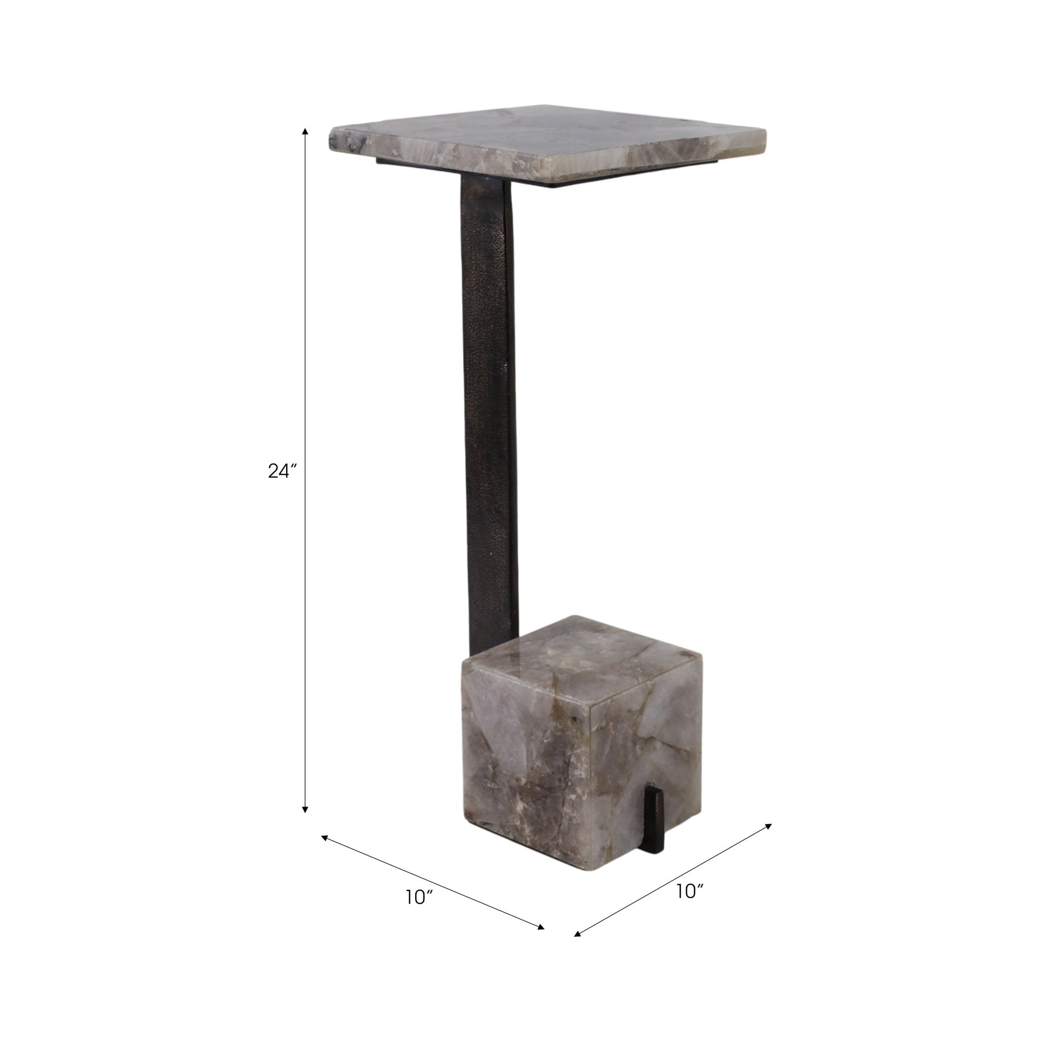 24" ROLLA SMOKEY QUARTZ SMALL COCKTAIL TABLE Accent & End Tables| Sagebrook Home