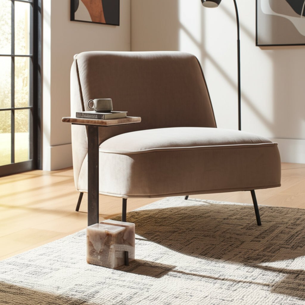 24" ROLLA SMOKEY QUARTZ SMALL COCKTAIL TABLE Accent & End Tables| Sagebrook Home