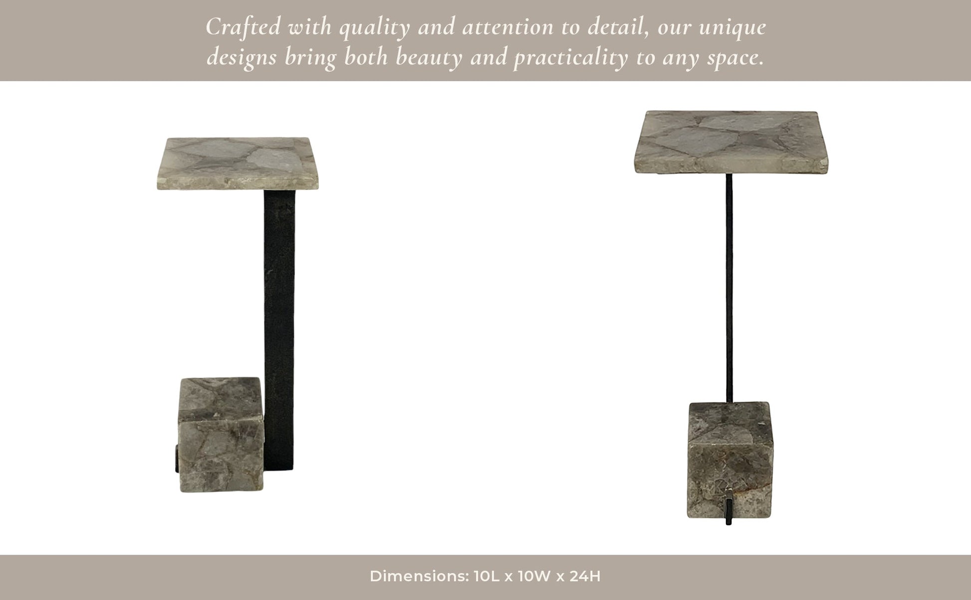 24" ROLLA SMOKEY QUARTZ SMALL COCKTAIL TABLE Accent & End Tables| Sagebrook Home